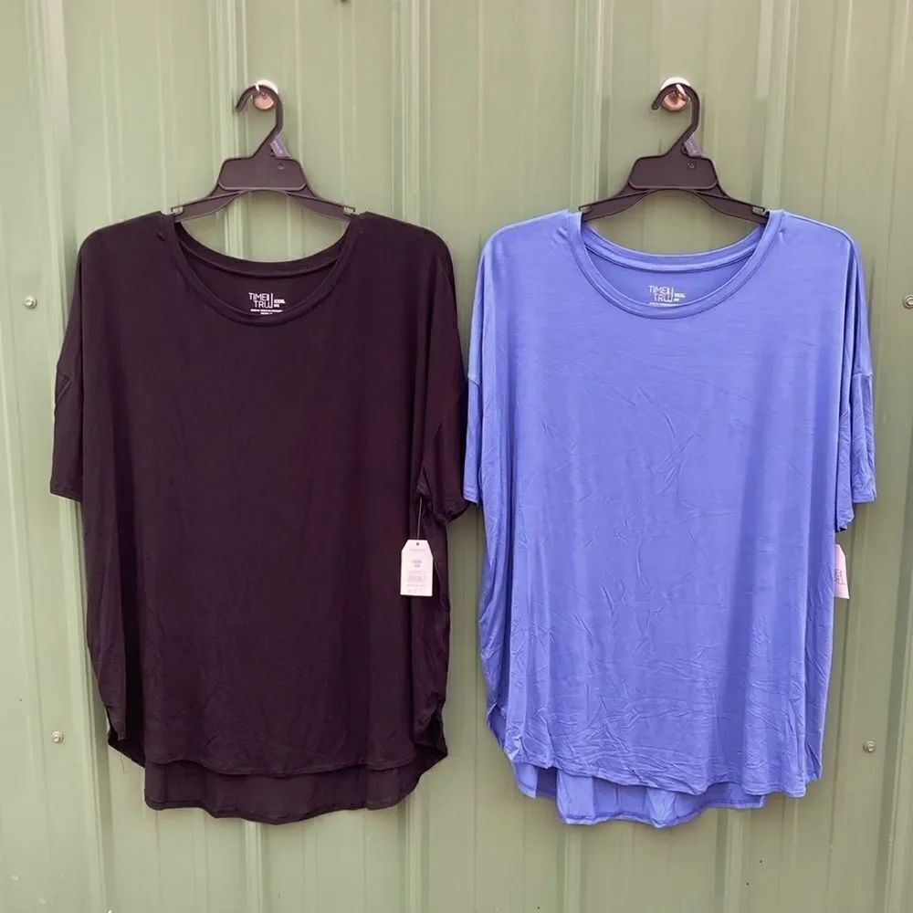 Elongated Soft Crewneck Tunic T-Shirts 2-Pack Size 3X